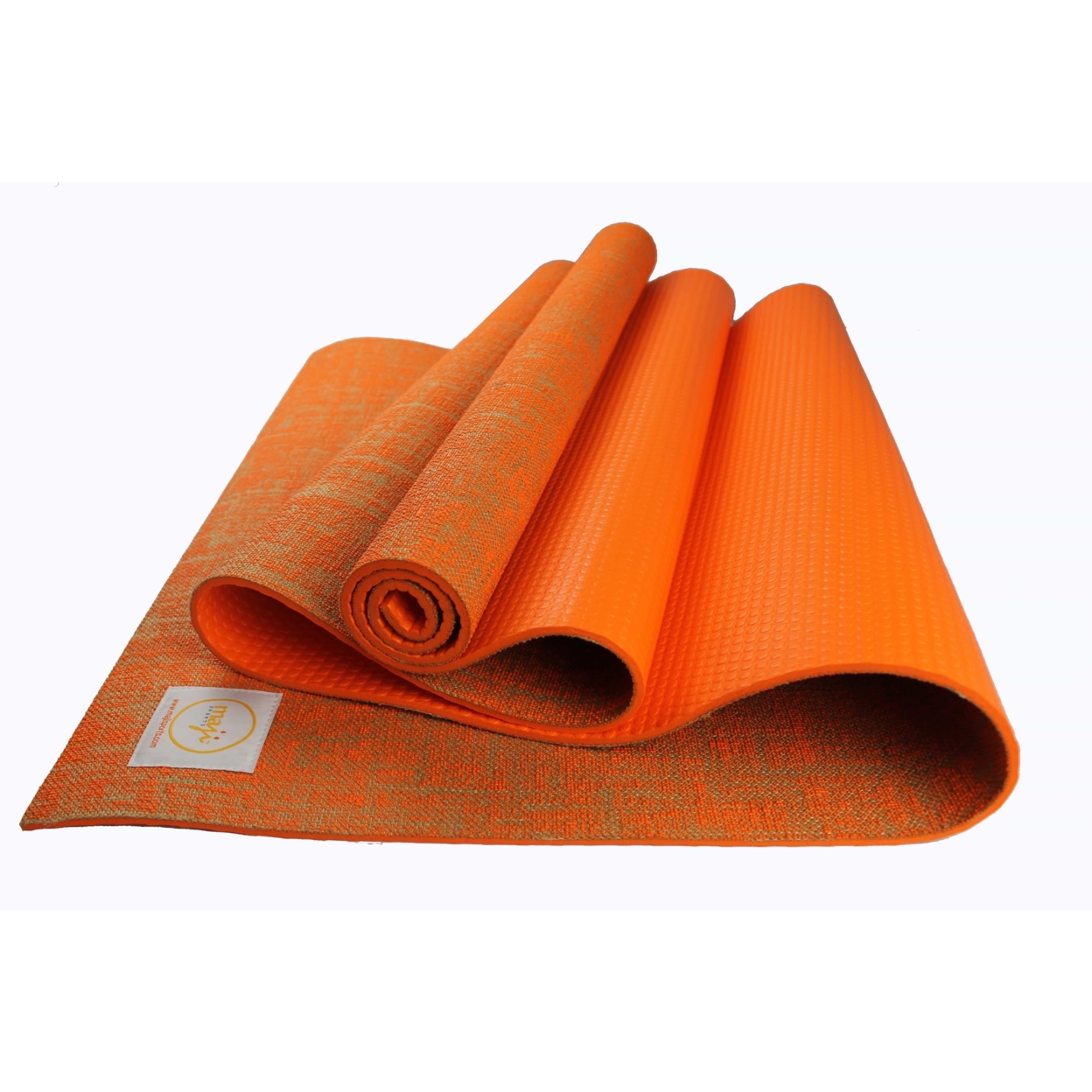 Jute Premium Eco Yoga Mat + Foot Massager (7.5cm X 17.5cm) - Orange