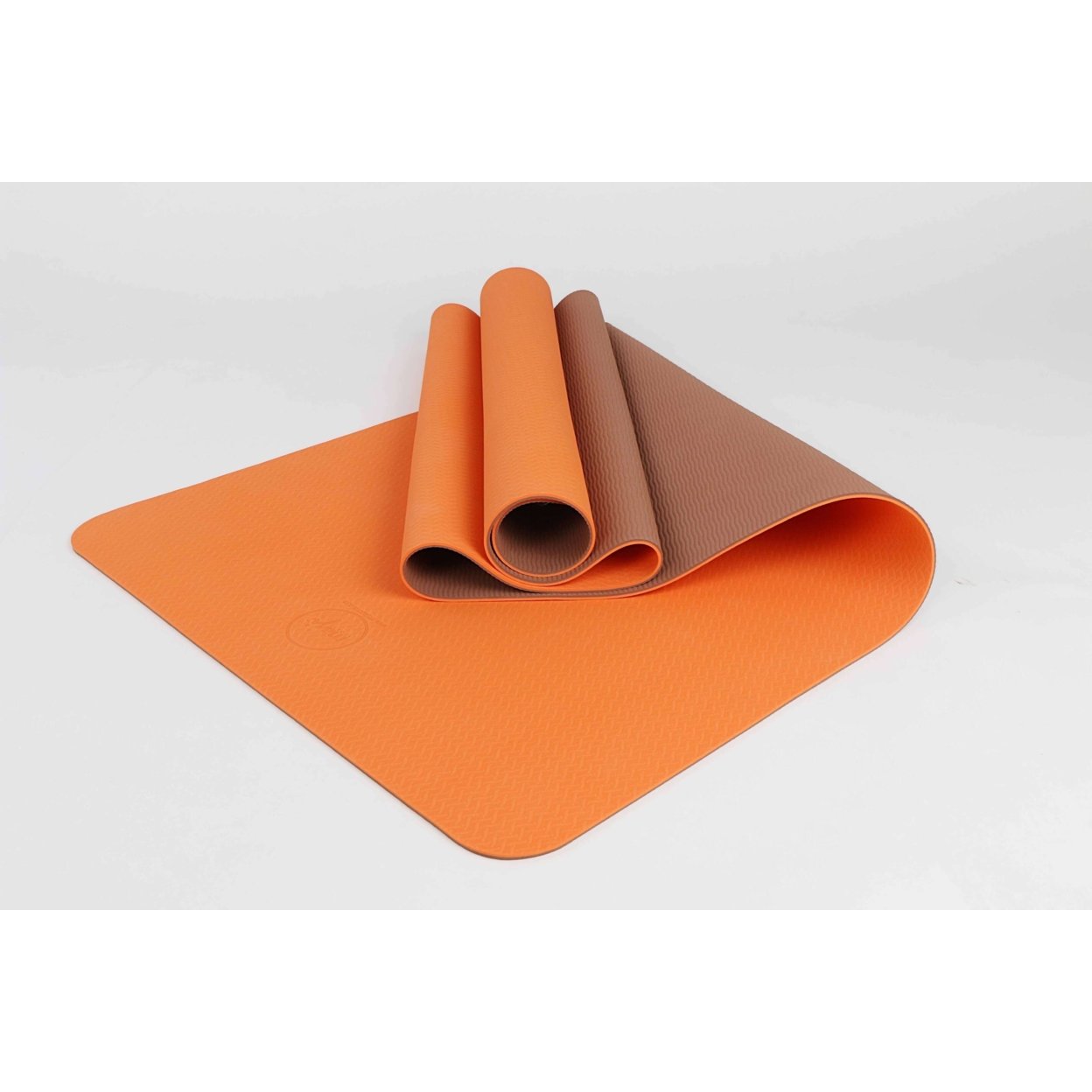 2-Tone TPE Premium Yoga Mat - Orange/Brown