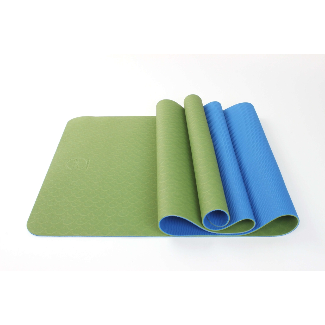 2-Tone TPE Premium Yoga Mat - Green/Dark Blue