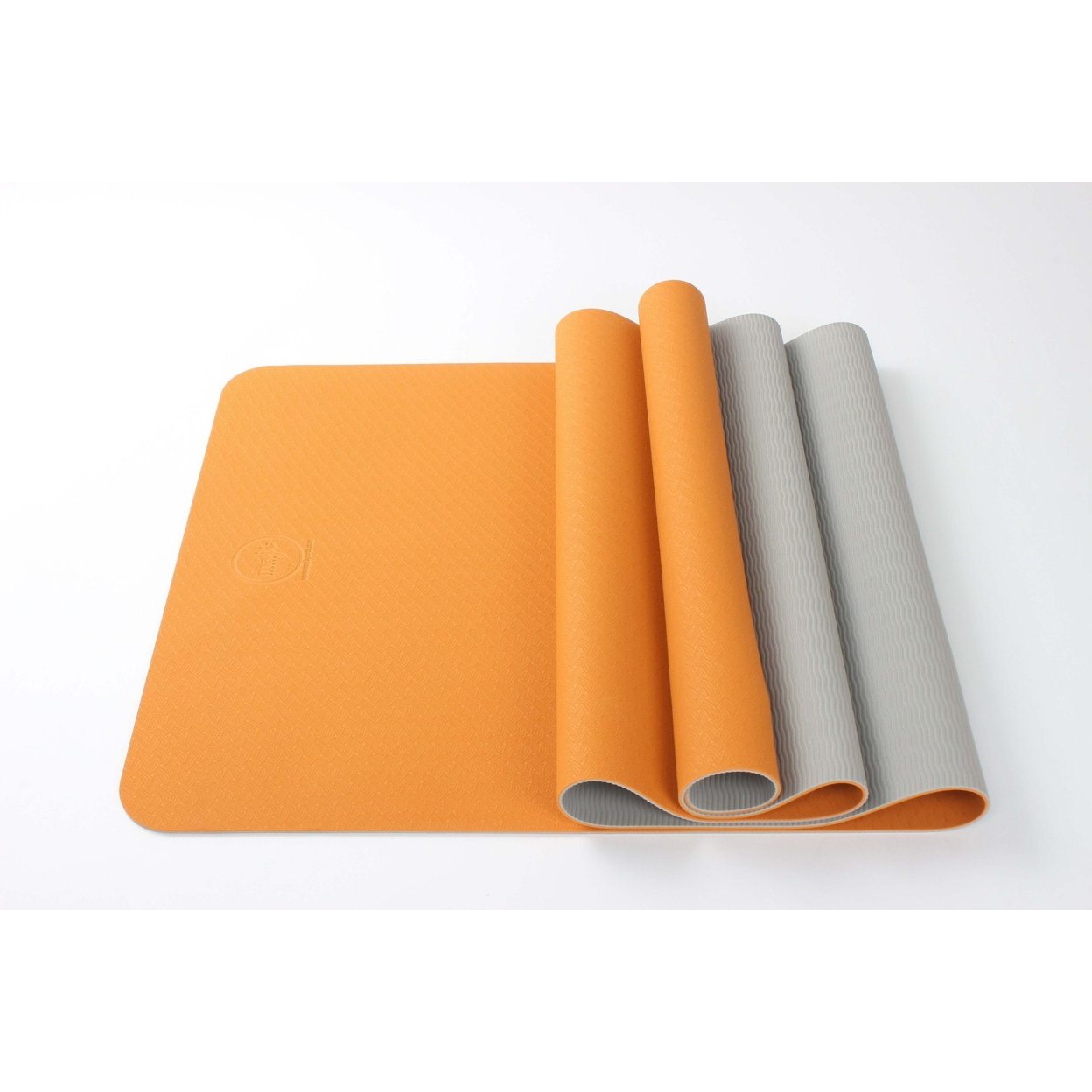 2-Tone TPE Premium Yoga Mat - Orange/Gray