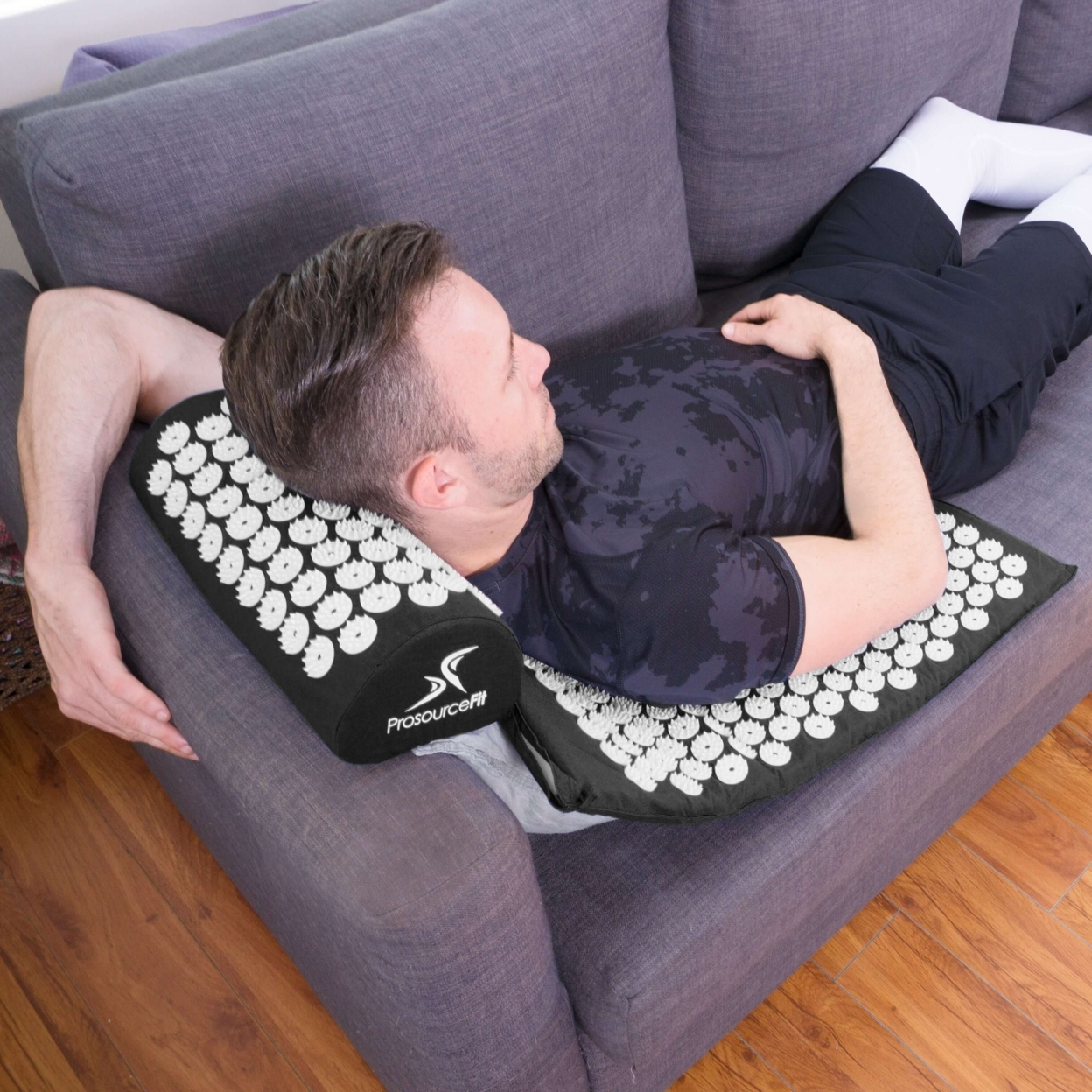 Acupressure Mat And Pillow Set - Black