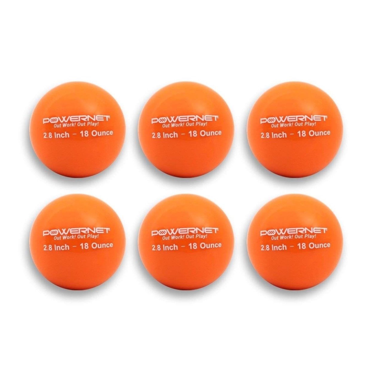 Weighted Hitting Batting Training Balls (6 Pack) - 2.8 18oz Orange