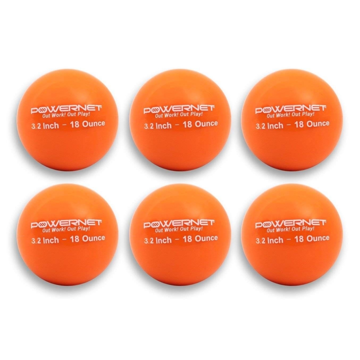 Weighted Hitting Batting Training Balls (6 Pack) - 3.2 18oz Orange
