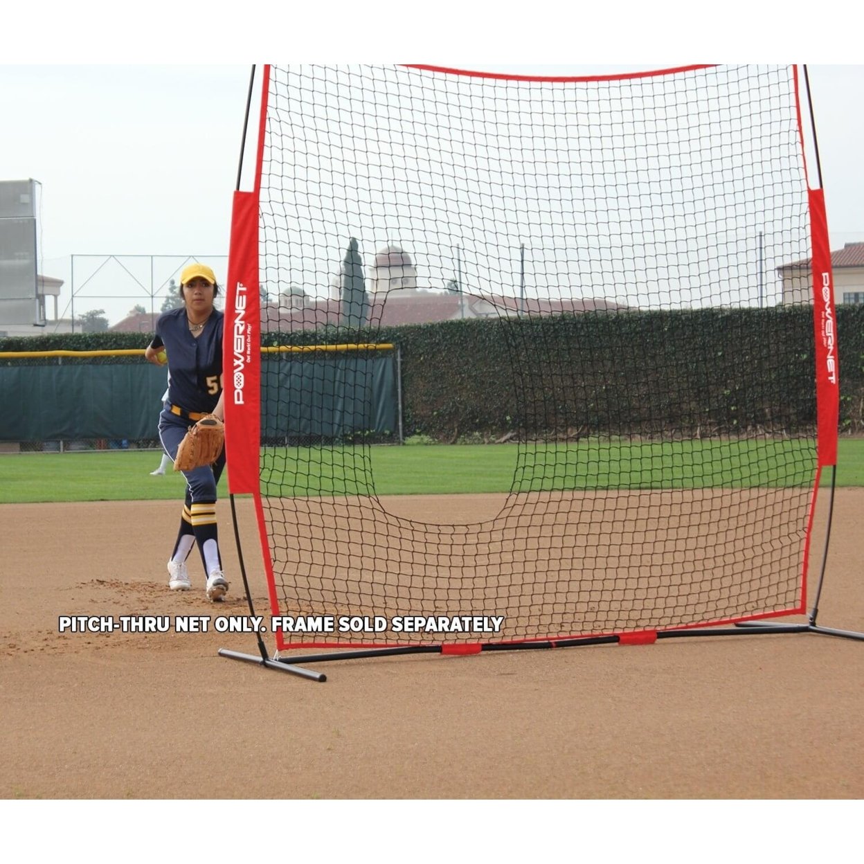 PowerNet 7x7 Ft Pitch-Thru Pitching Or Batting Screen For Softball (NET ONLY)