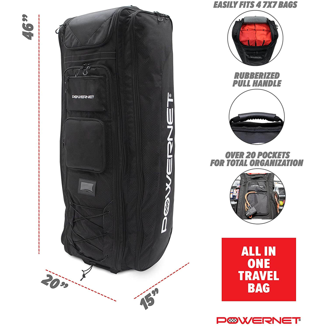 PowerNet All-Gear Transporter - Rolling Equipment Bag For Coaches (B007)