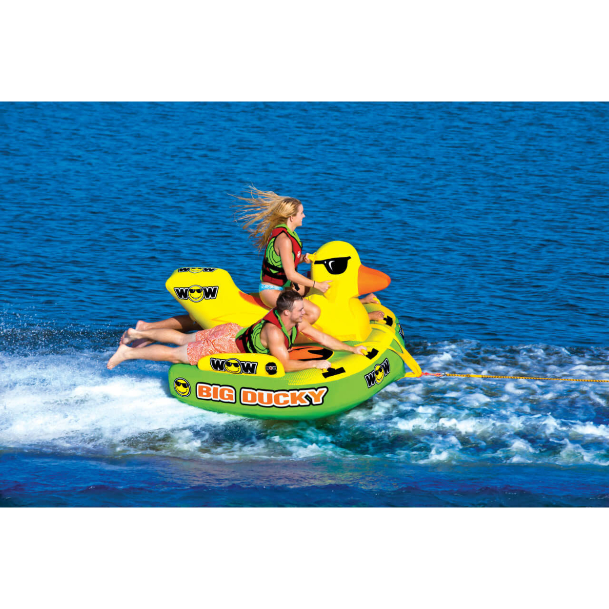 WOW Sports Big Ducky 3 Person Towable Water Tube For Pool And Lake (18-1140)
