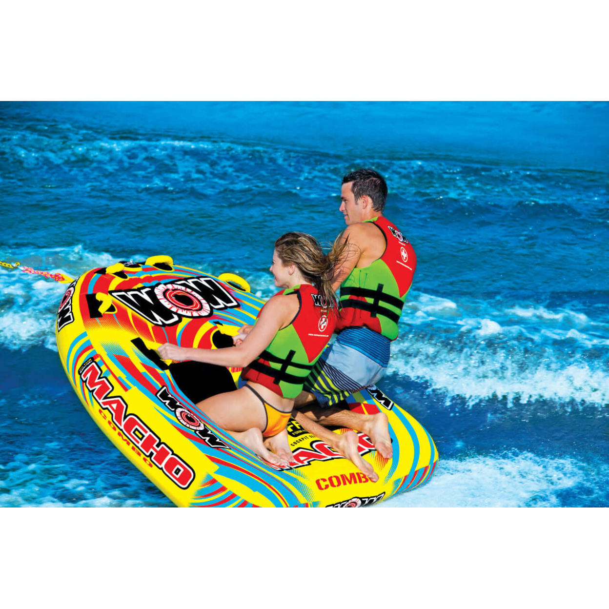 WOW Sports Macho 2 Person Towable Water Tube For Pool And Lake (16-1010)