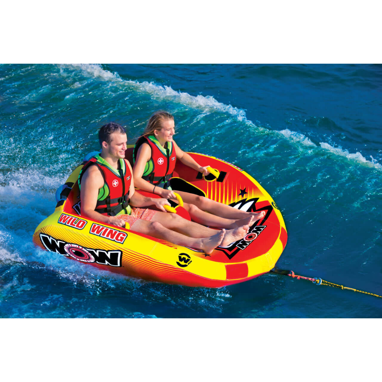 WOW Sports Wild Wing 2 Person Towable Water Tube For Pool And Lake (18-1120)