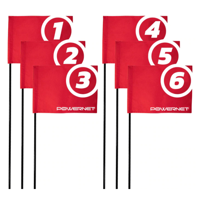 PowerNet 6-Pack Sports Flags With Spiked Ends For Golf Or Soccer (1205)
