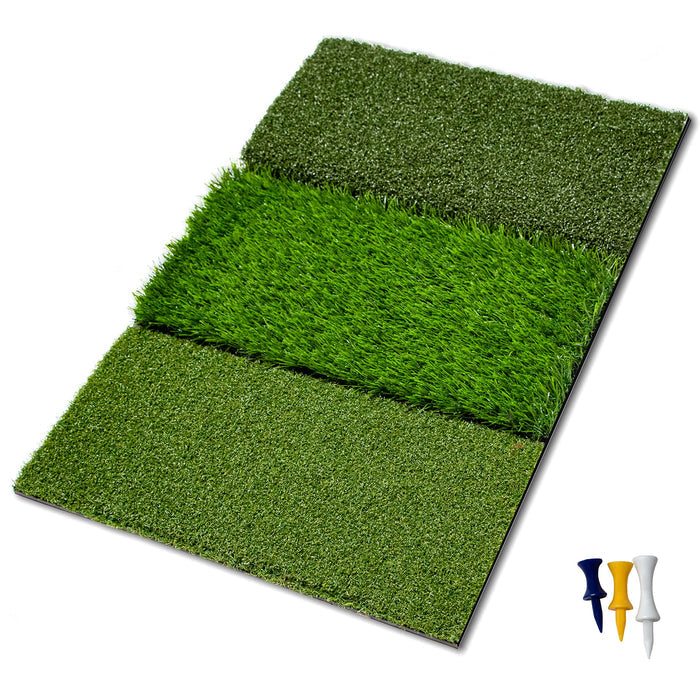 PowerNet Artificial Tri-Turf Grass Golf Hitting Practice Mat For Improving Your Swing (1159)