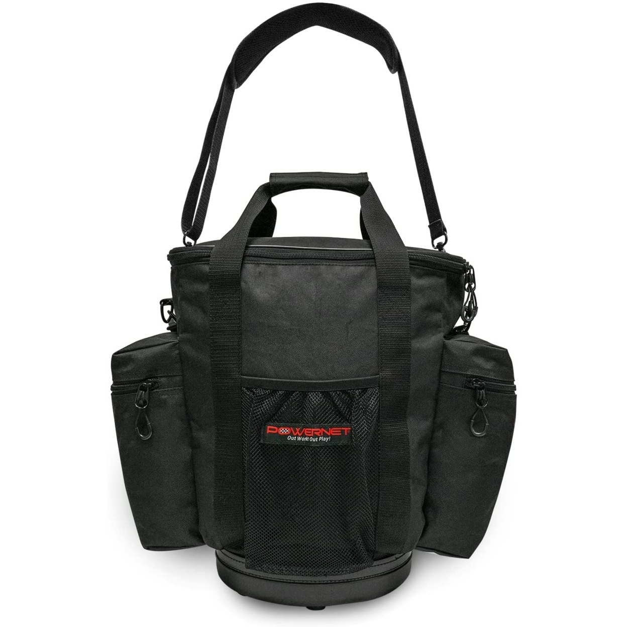 PowerNet Soft Material Baseball Ball Bucket Carrier Bag With Xtra Pockets (B018)
