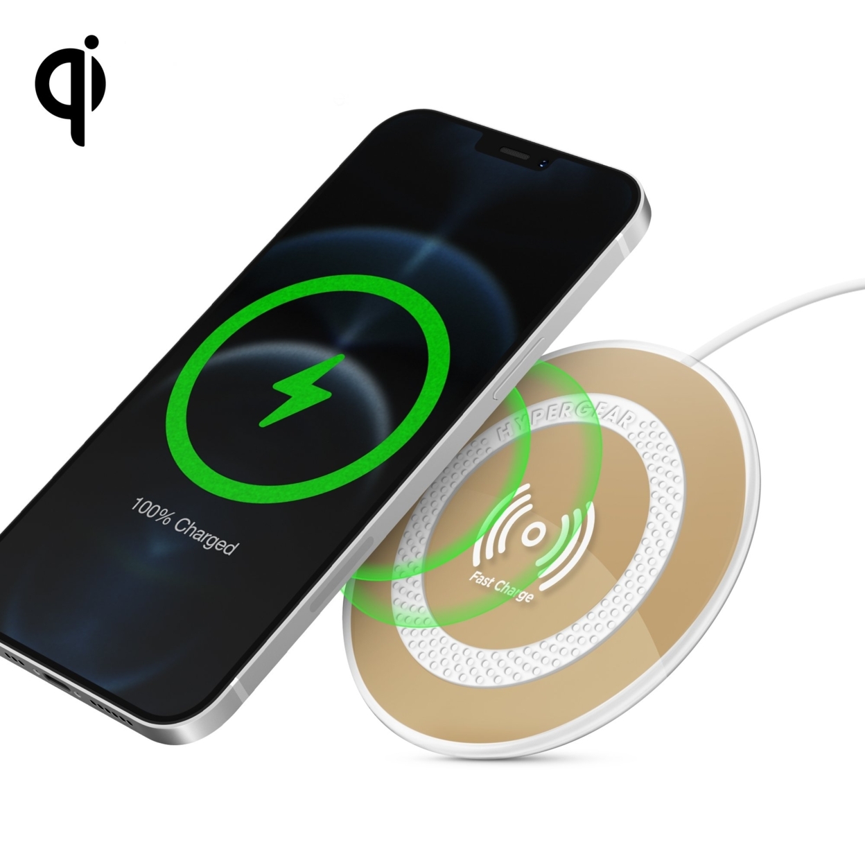 HyperGear ChargePad Pro 15W Wireless Fast Charger (CHARGER15W-PRNT) - Gold