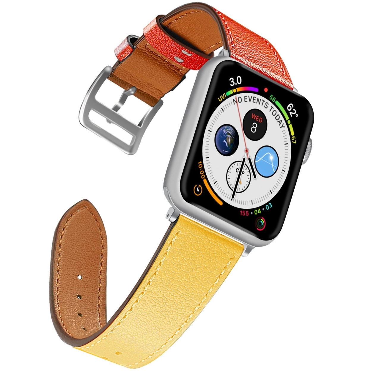 Naztech Leather Band For Apple Watch 42 & 44mm (LEATHER42-PRNT) - Yellow