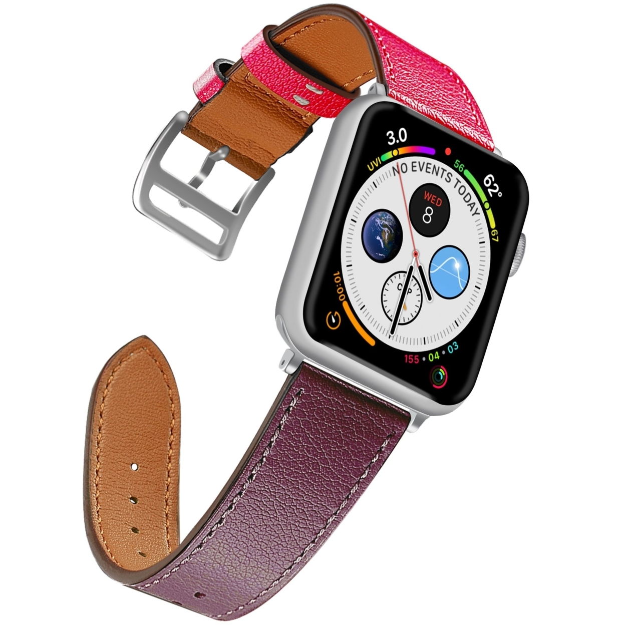 Naztech Leather Band For Apple Watch 42 & 44mm (LEATHER42-PRNT) - Pink