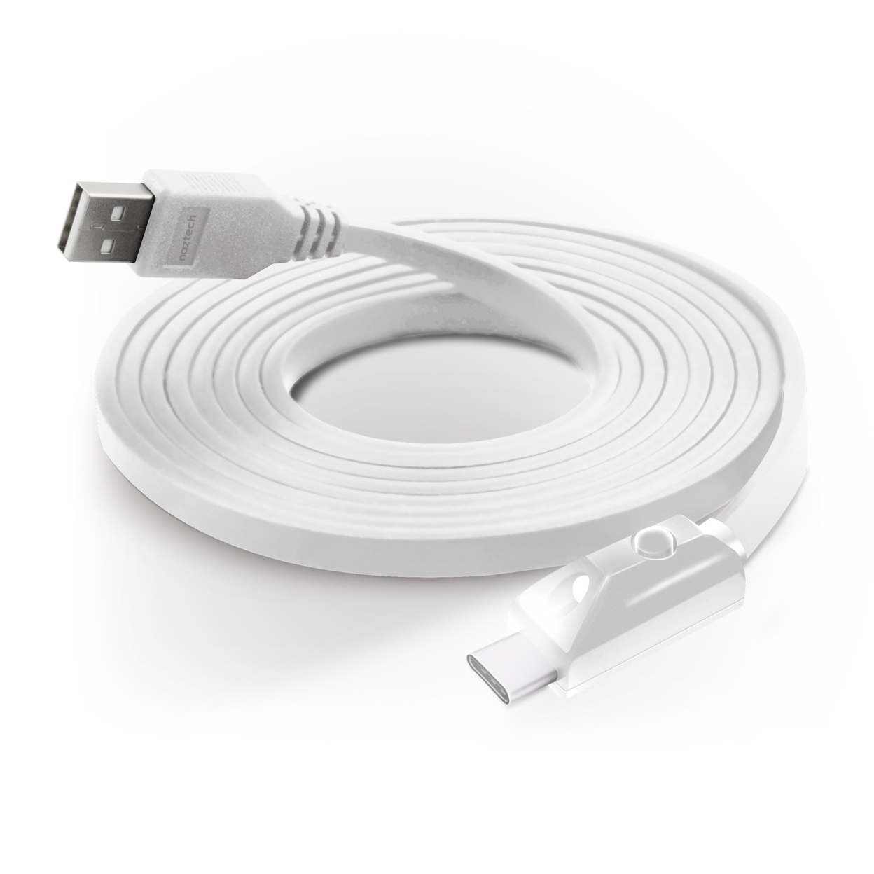 Naztech LED USB-A To USB-C 2.0 Charge & Sync Cable 6ft (USBCABLE8-PRNT) - White