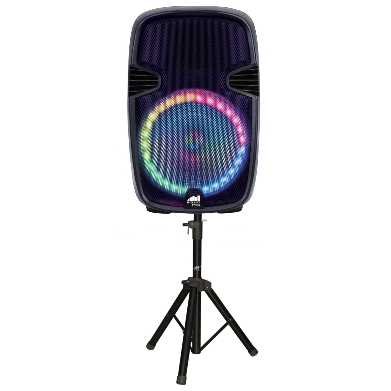Portable 15” Bluetooth Party Speaker With Circular Multi-Color Disco Light (NDS-1521)