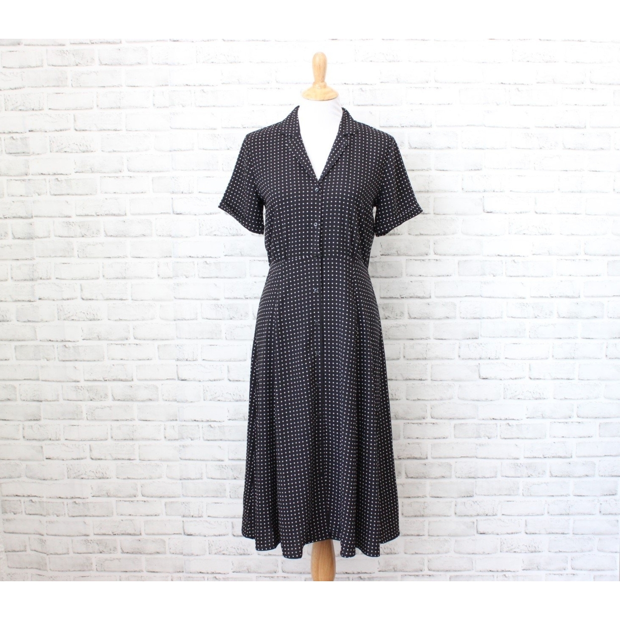 ANN TAYLOR Women's Short Sleeve Dress Black 4