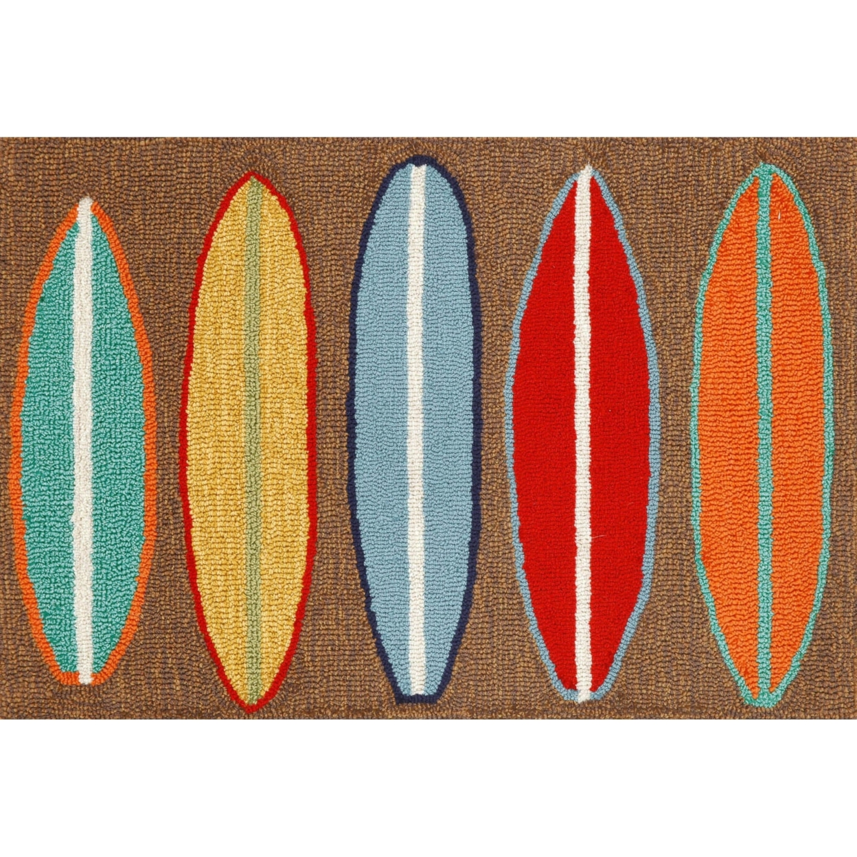 Liora Manne Frontporch Surfboards Indoor Outdoor Area Rug Brown - 2'6 X 4'