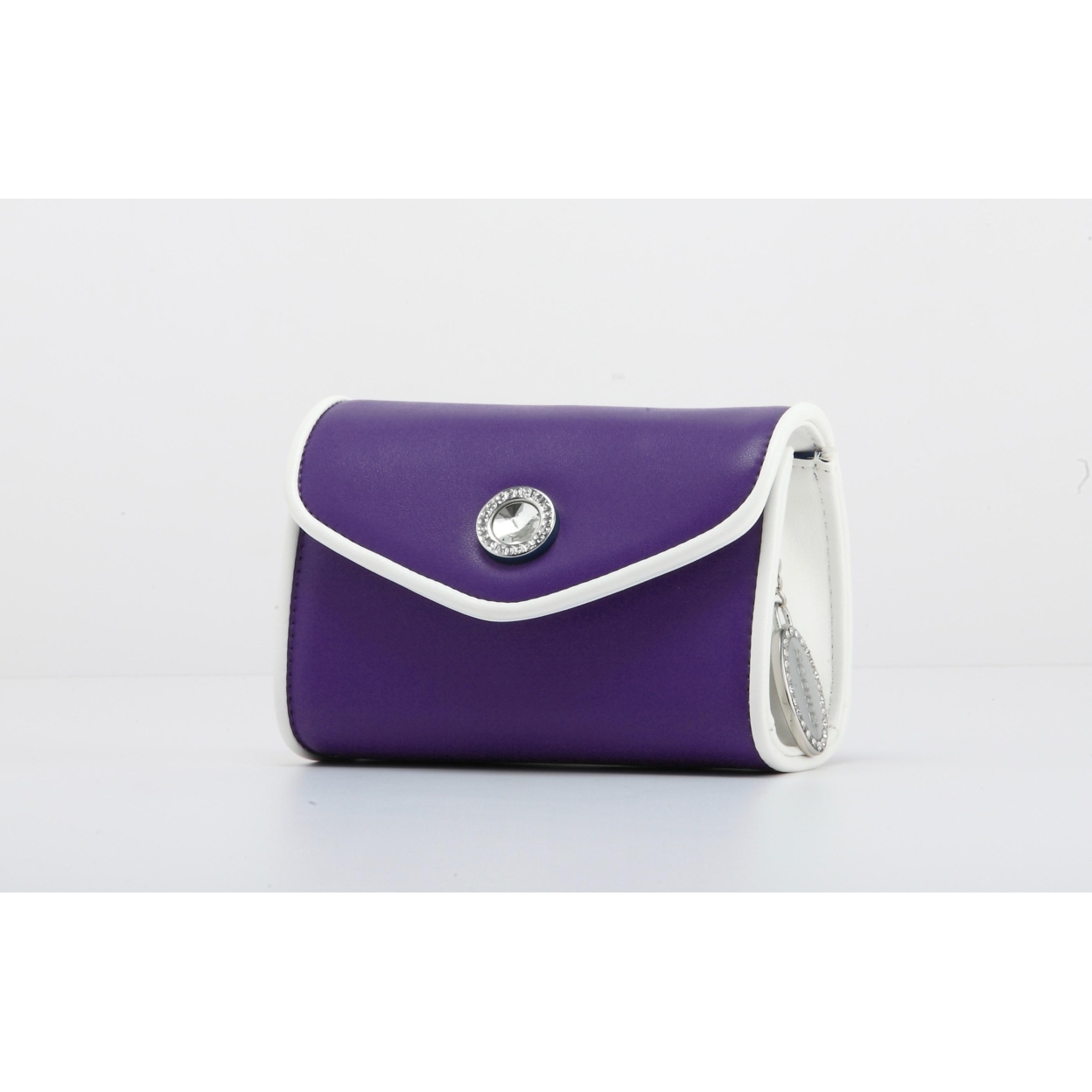 SCORE! Eva Designer Crossbody Clutch - Purple And White