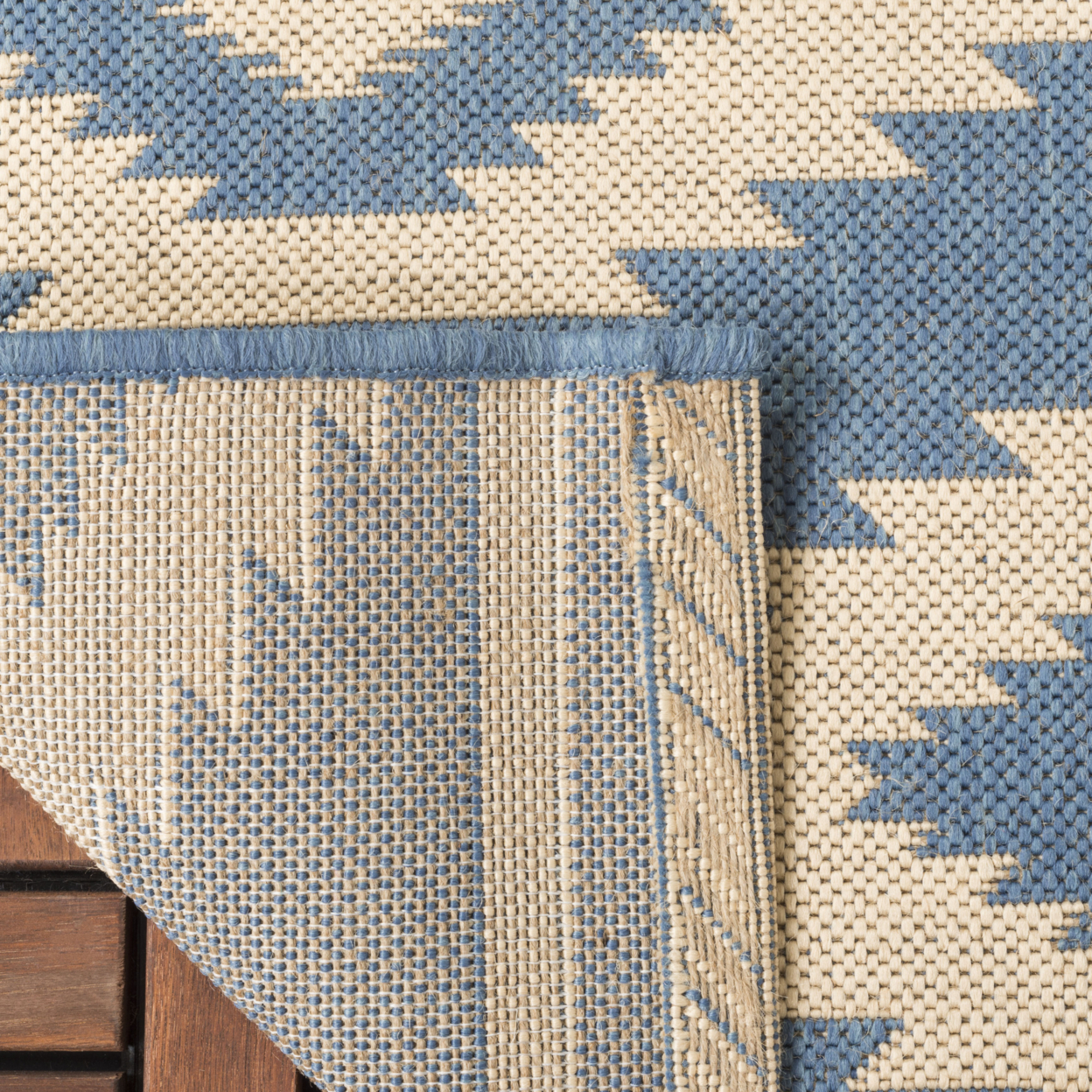 SAFAVIEH Indoor Outdoor BHS171N Beach House Cream / Blue Rug