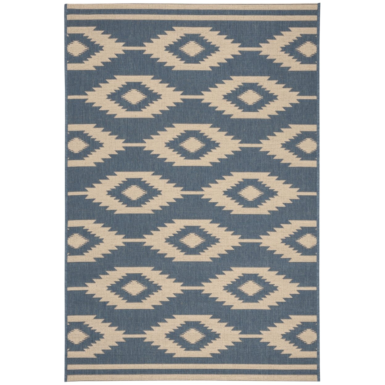 SAFAVIEH Indoor Outdoor BHS171N Beach House Cream / Blue Rug