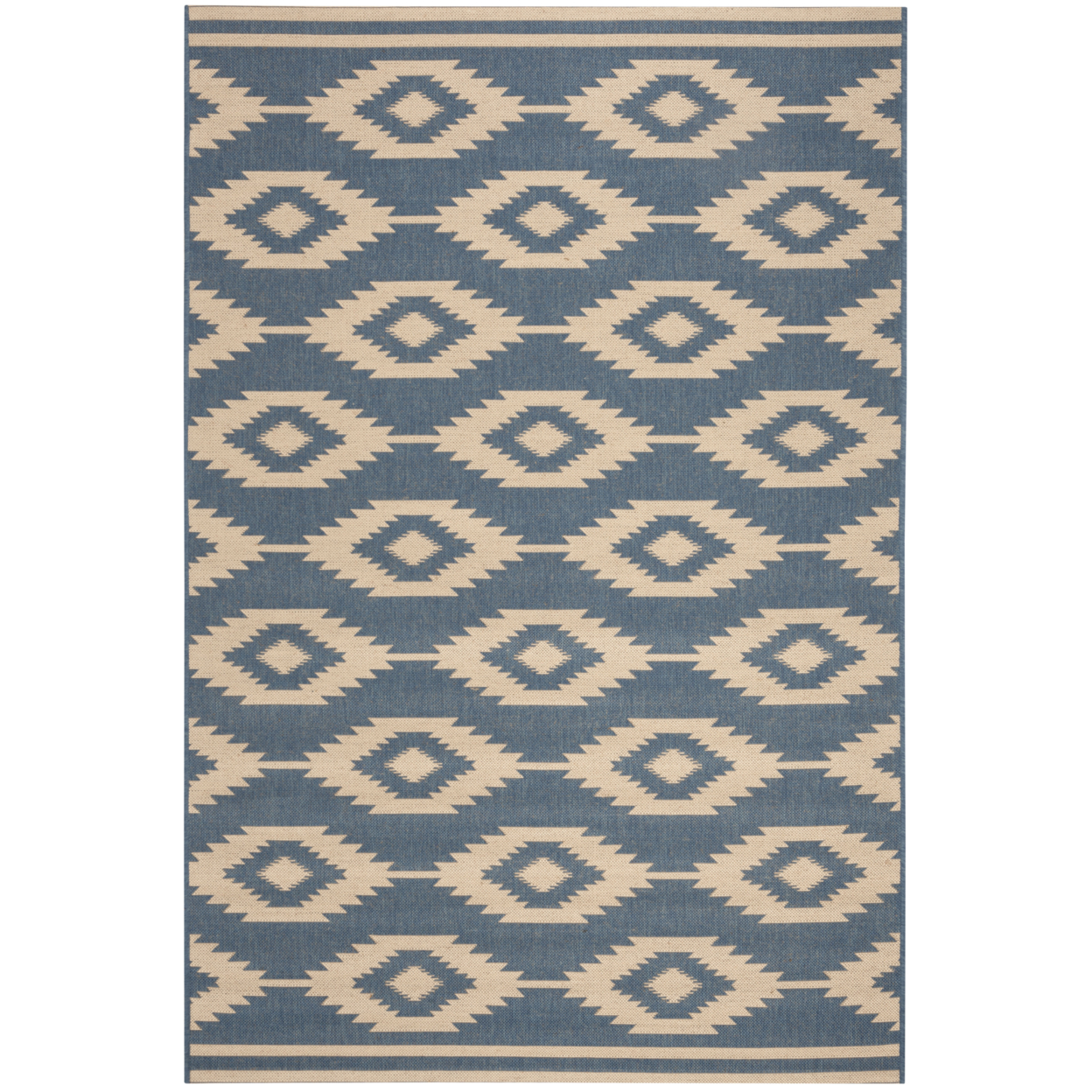 SAFAVIEH Indoor Outdoor BHS171N Beach House Cream / Blue Rug