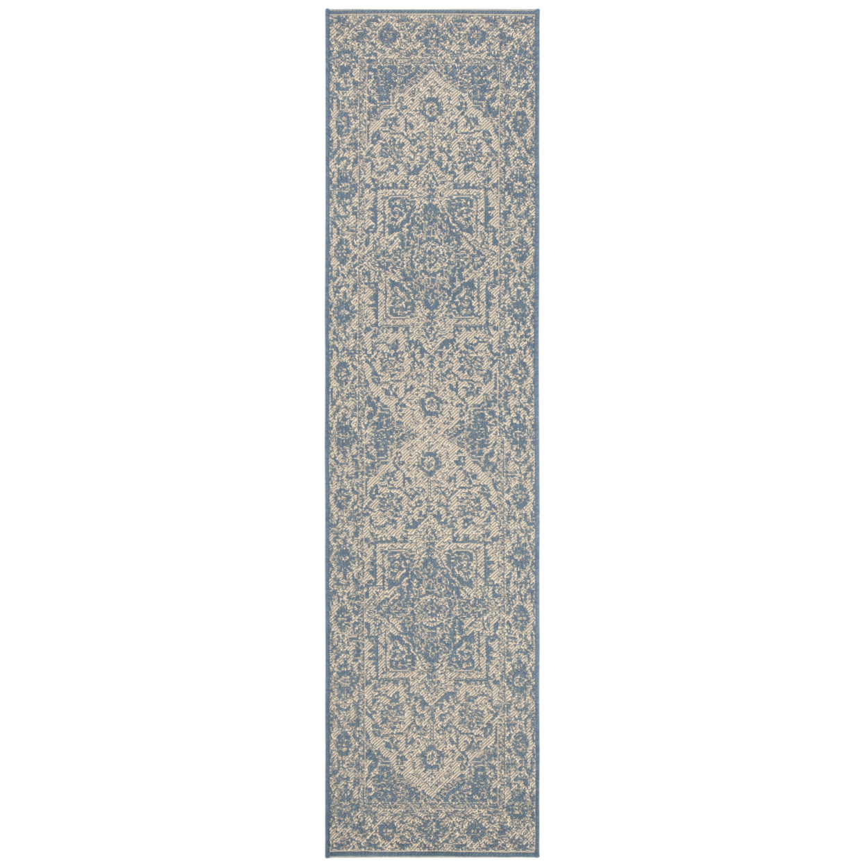 SAFAVIEH Indoor Outdoor BHS139N Beach House Cream / Blue Rug