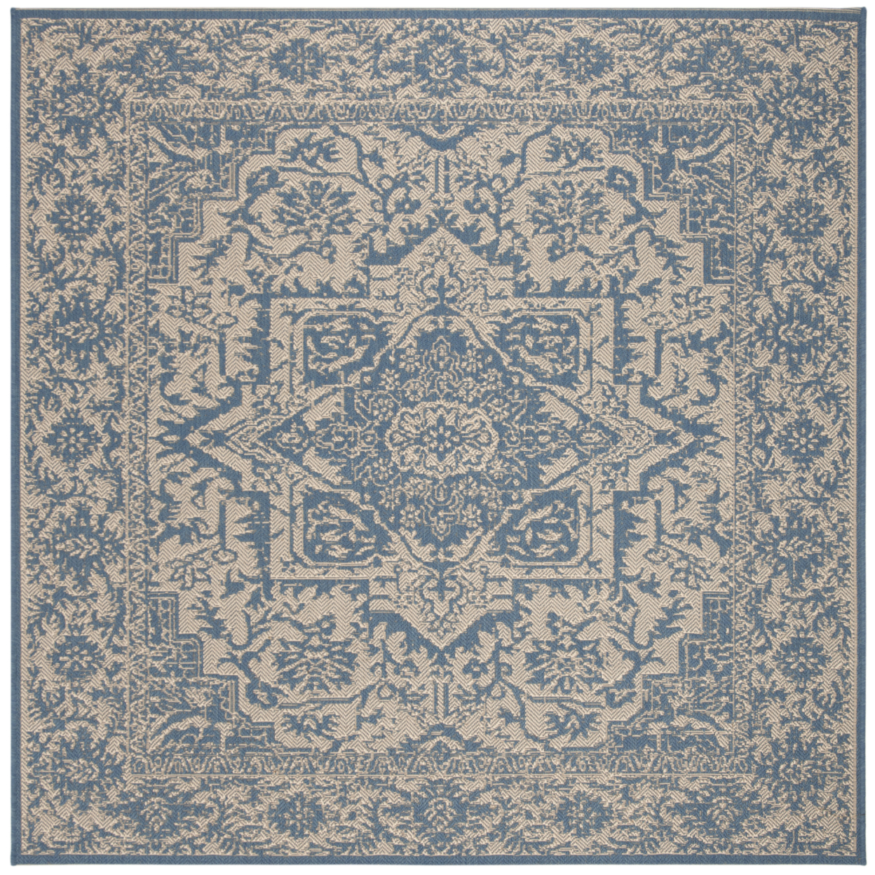 SAFAVIEH Indoor Outdoor BHS139N Beach House Cream / Blue Rug