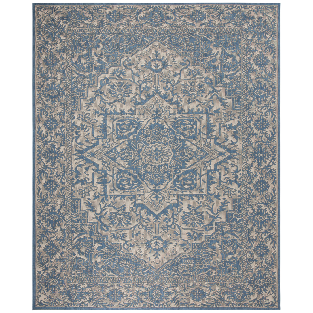 SAFAVIEH Indoor Outdoor BHS139N Beach House Cream / Blue Rug