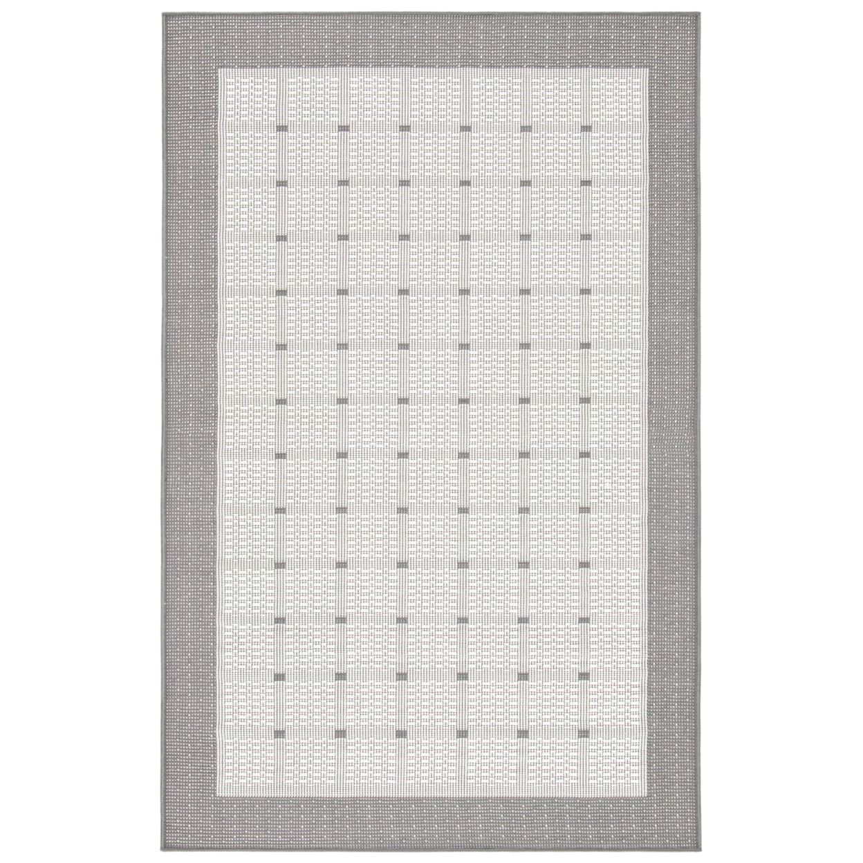 SAFAVIEH Outdoor BMU801F Bermuda Collection Grey / Ivory Rug