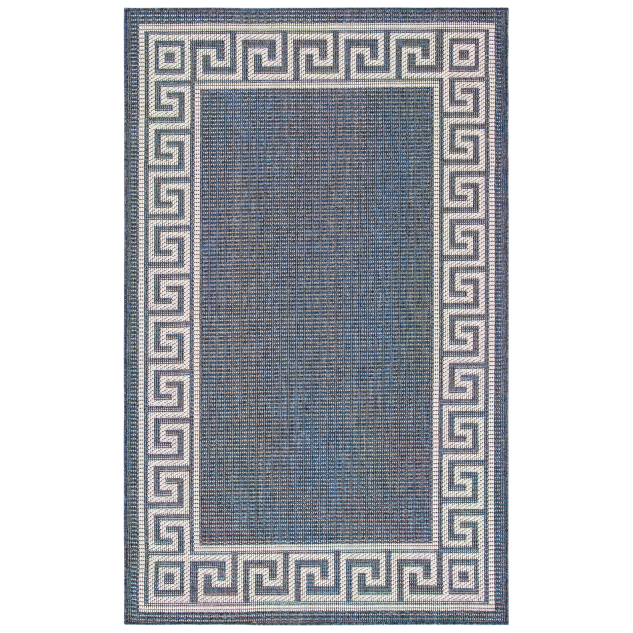 SAFAVIEH Indoor Outdoor BMU820M Bermuda Dark Blue / Ivory Rug