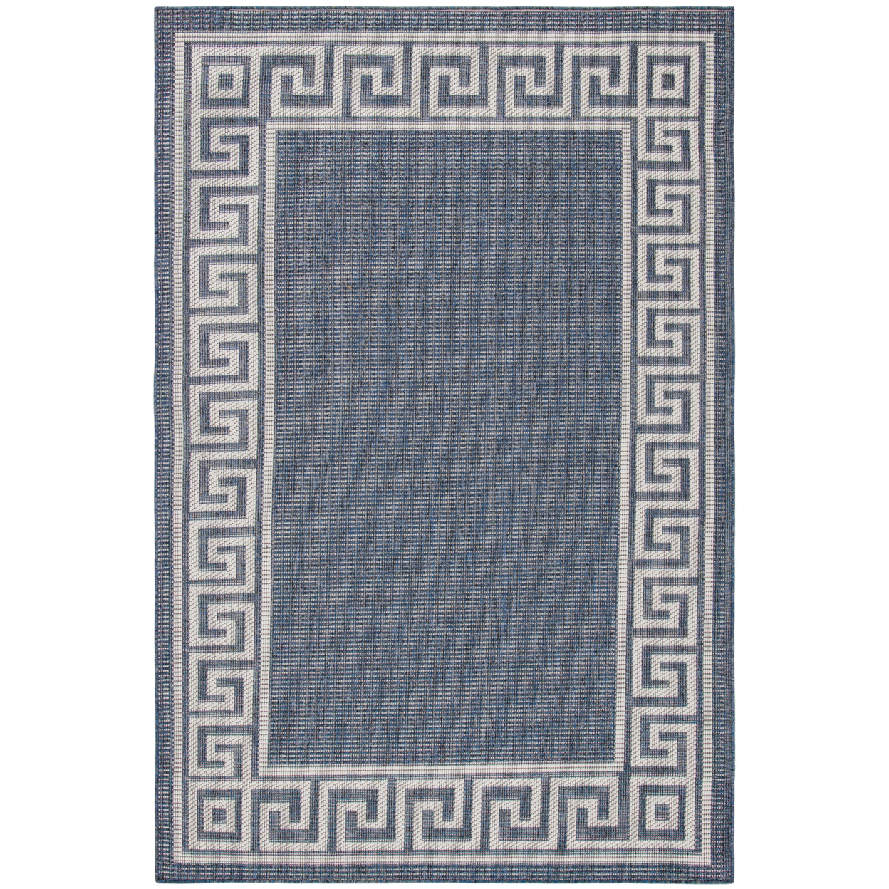 SAFAVIEH Indoor Outdoor BMU820M Bermuda Dark Blue / Ivory Rug