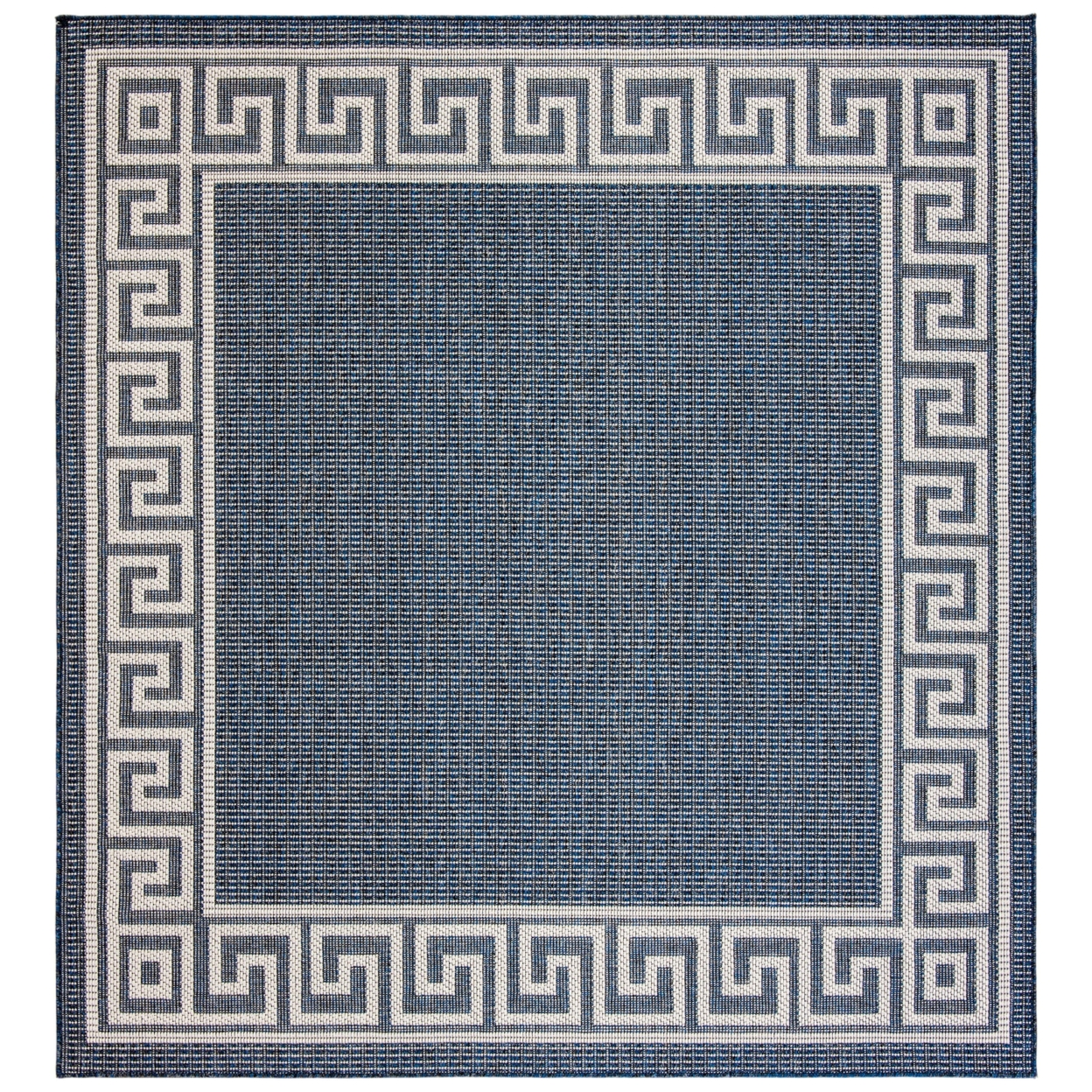 SAFAVIEH Indoor Outdoor BMU820M Bermuda Dark Blue / Ivory Rug