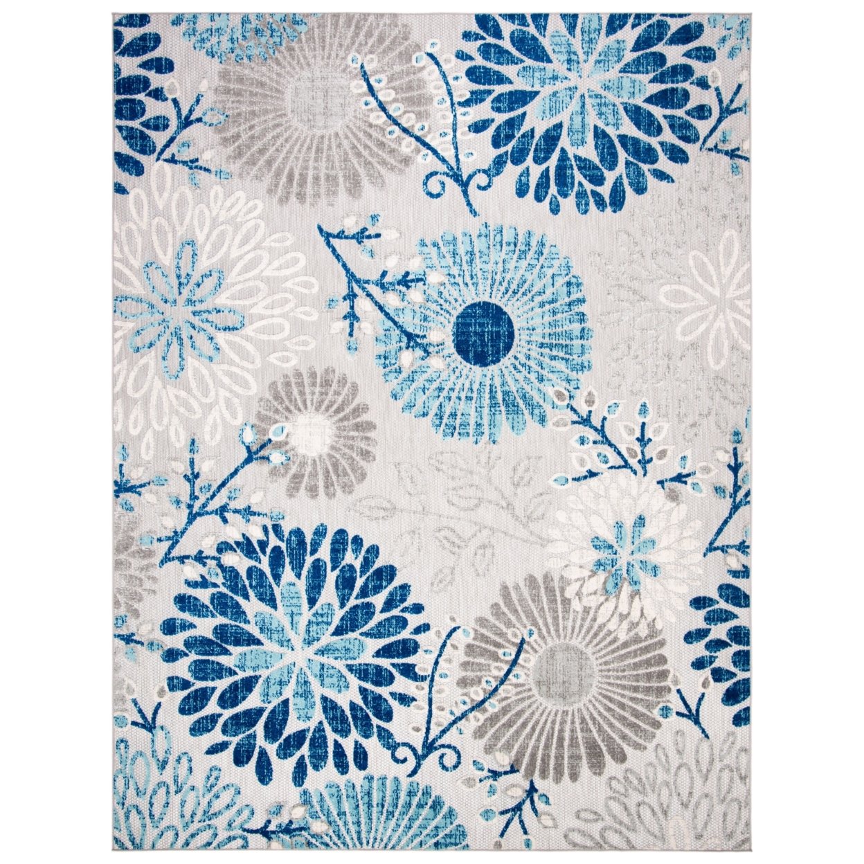 SAFAVIEH Outdoor CBN832F Cabana Collection Grey / Blue Rug