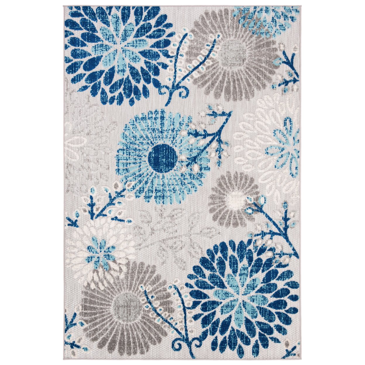 SAFAVIEH Outdoor CBN832F Cabana Collection Grey / Blue Rug