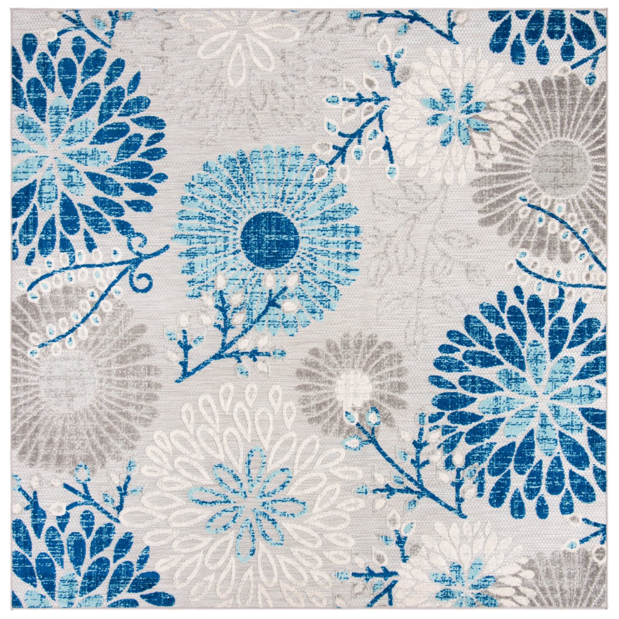 SAFAVIEH Outdoor CBN832F Cabana Collection Grey / Blue Rug