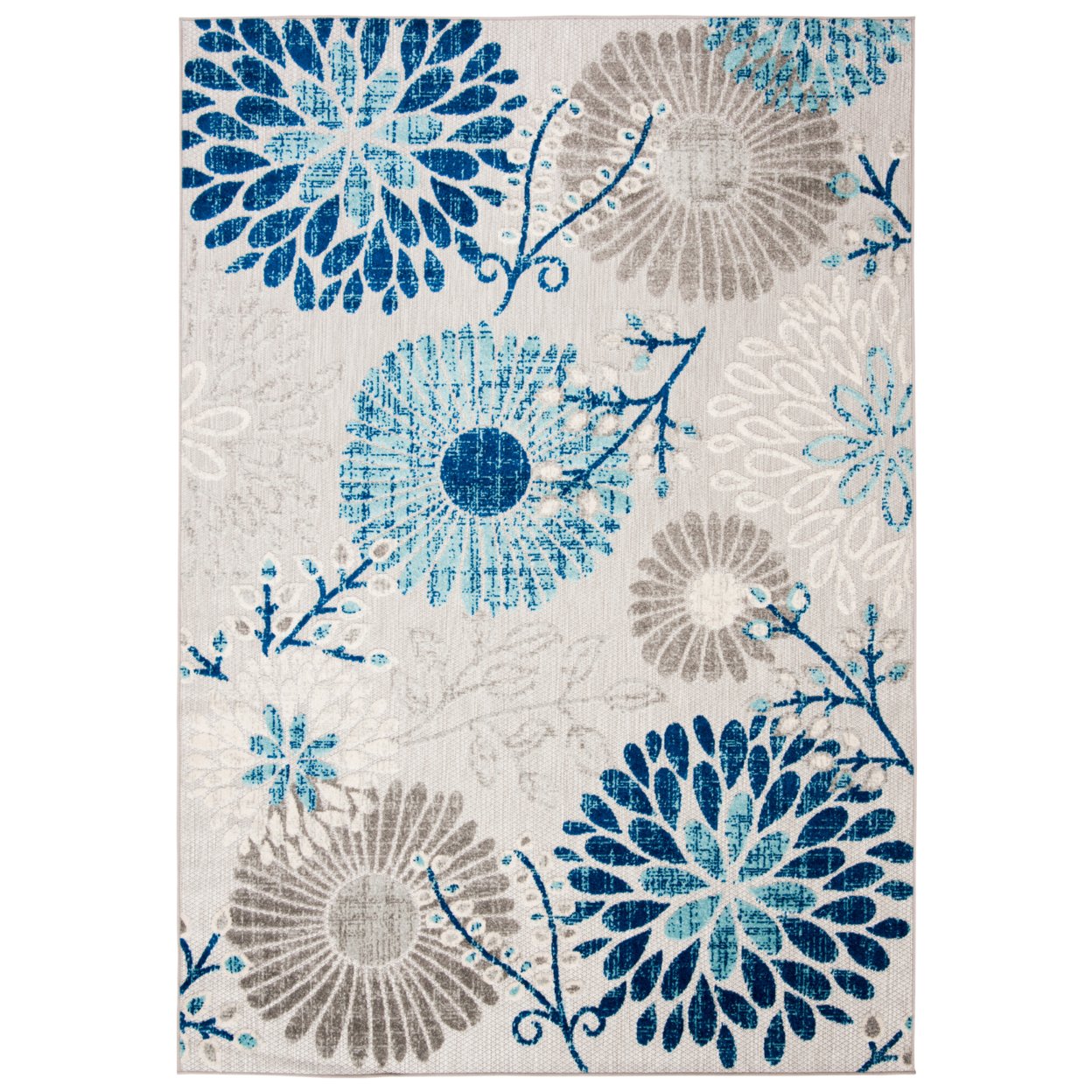 SAFAVIEH Outdoor CBN832F Cabana Collection Grey / Blue Rug