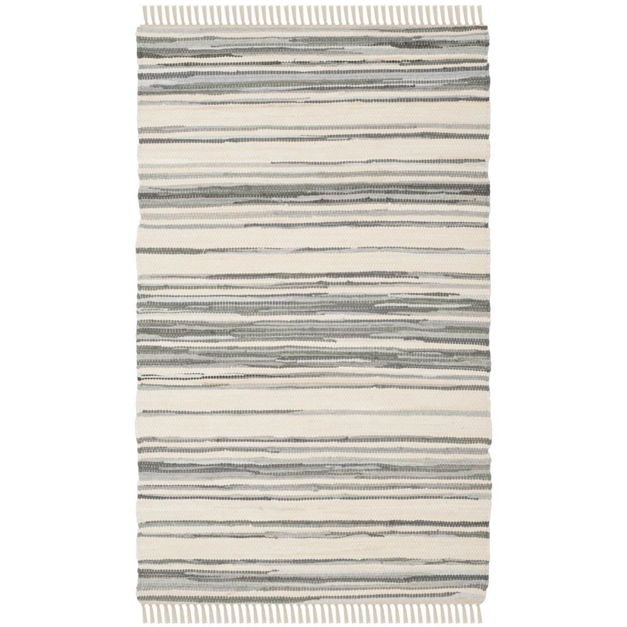 SAFAVIEH Rag Rug RAR126A Handwoven Ivory / Grey Rug