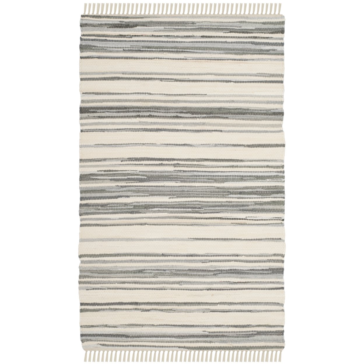 SAFAVIEH Rag Rug RAR126A Handwoven Ivory / Grey Rug