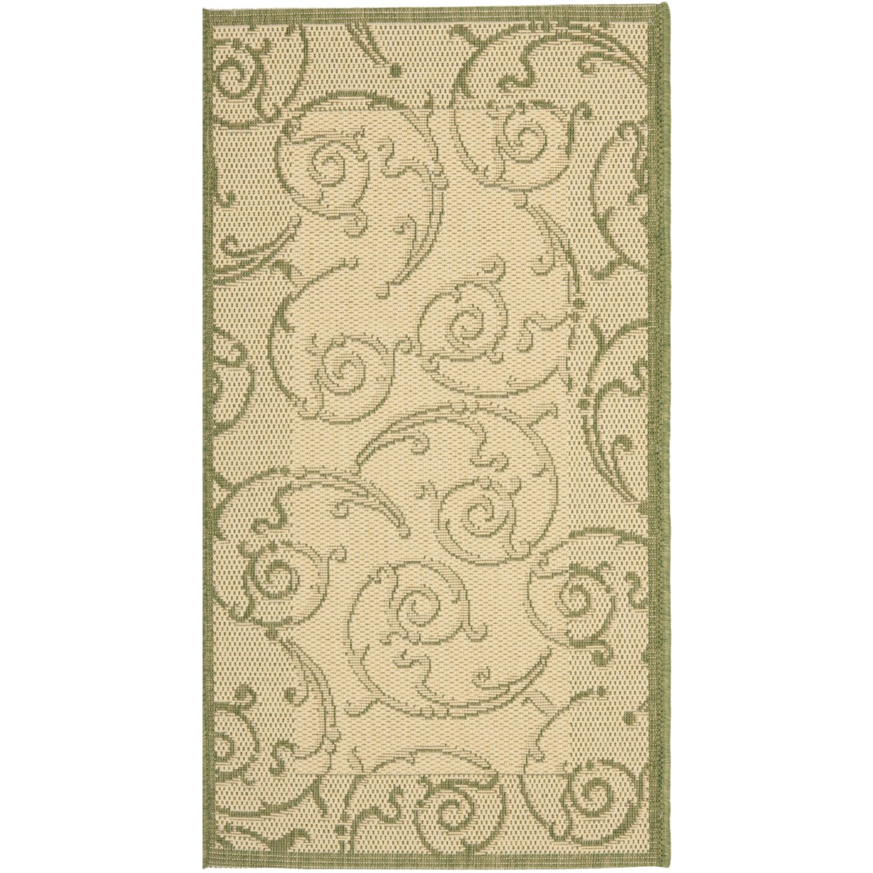 SAFAVIEH Outdoor CY2665-1E01 Courtyard Natural / Olive Rug