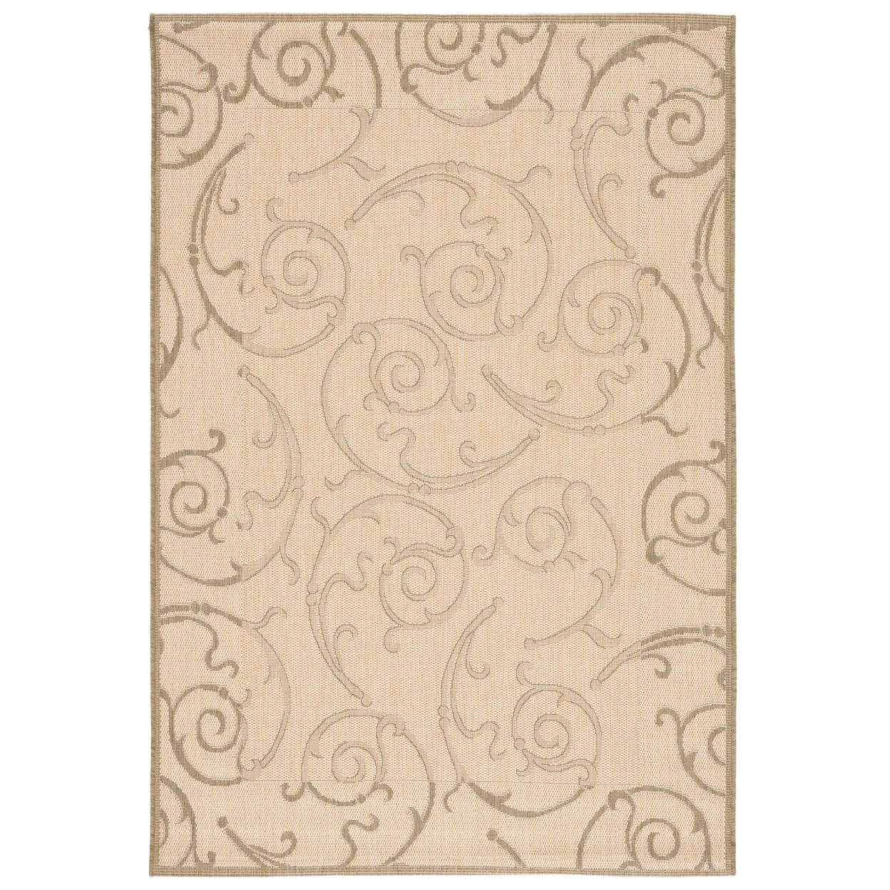 SAFAVIEH Outdoor CY2665-1E01 Courtyard Natural / Olive Rug