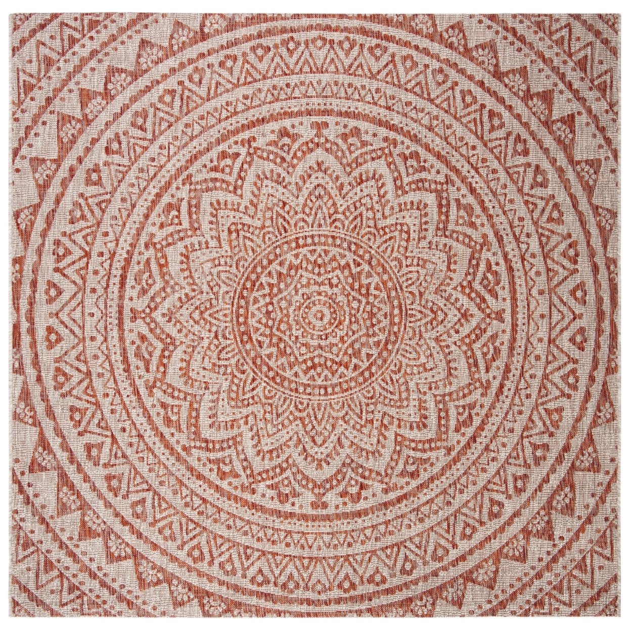 SAFAVIEH Outdoor CY8734-36512 Courtyard Lt Beige / Terracotta Rug