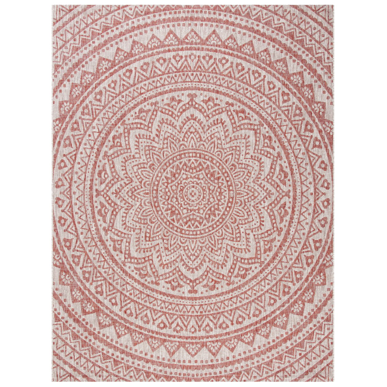 SAFAVIEH Outdoor CY8734-36512 Courtyard Lt Beige / Terracotta Rug