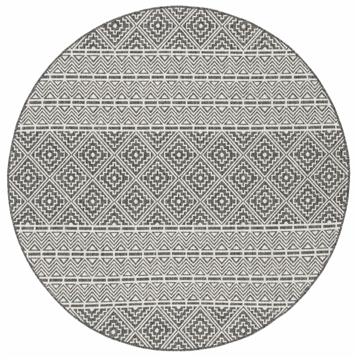 SAFAVIEH Outdoor CY8787-37621 Courtyard Black / Grey Rug