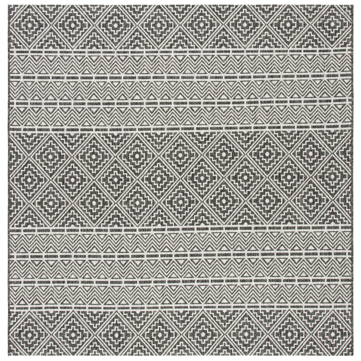 SAFAVIEH Outdoor CY8787-37621 Courtyard Black / Grey Rug