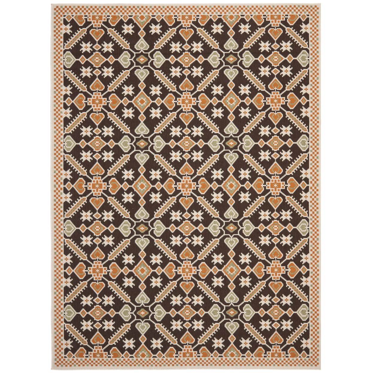 Dark Terracotta 3' 3 x 5' 3 Lattice Rug