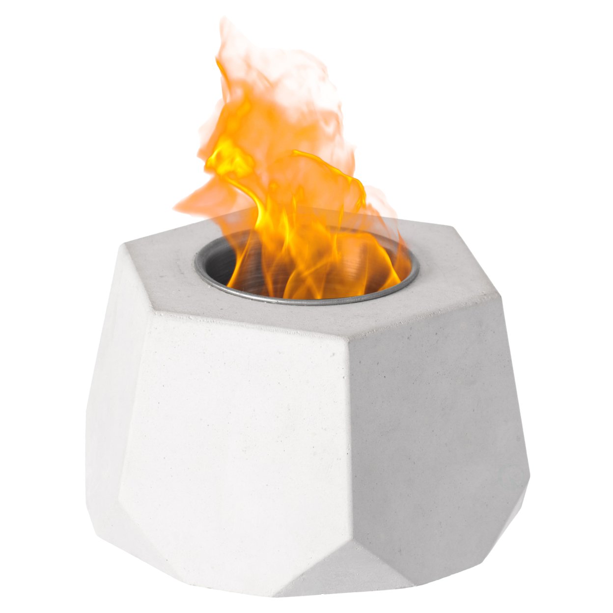 Mini Tabletop Fire Pit Rubbing Alcohol Fireplace Indoor Outdoor Portable Fire Concrete Bowl Pot Fireplace - Round