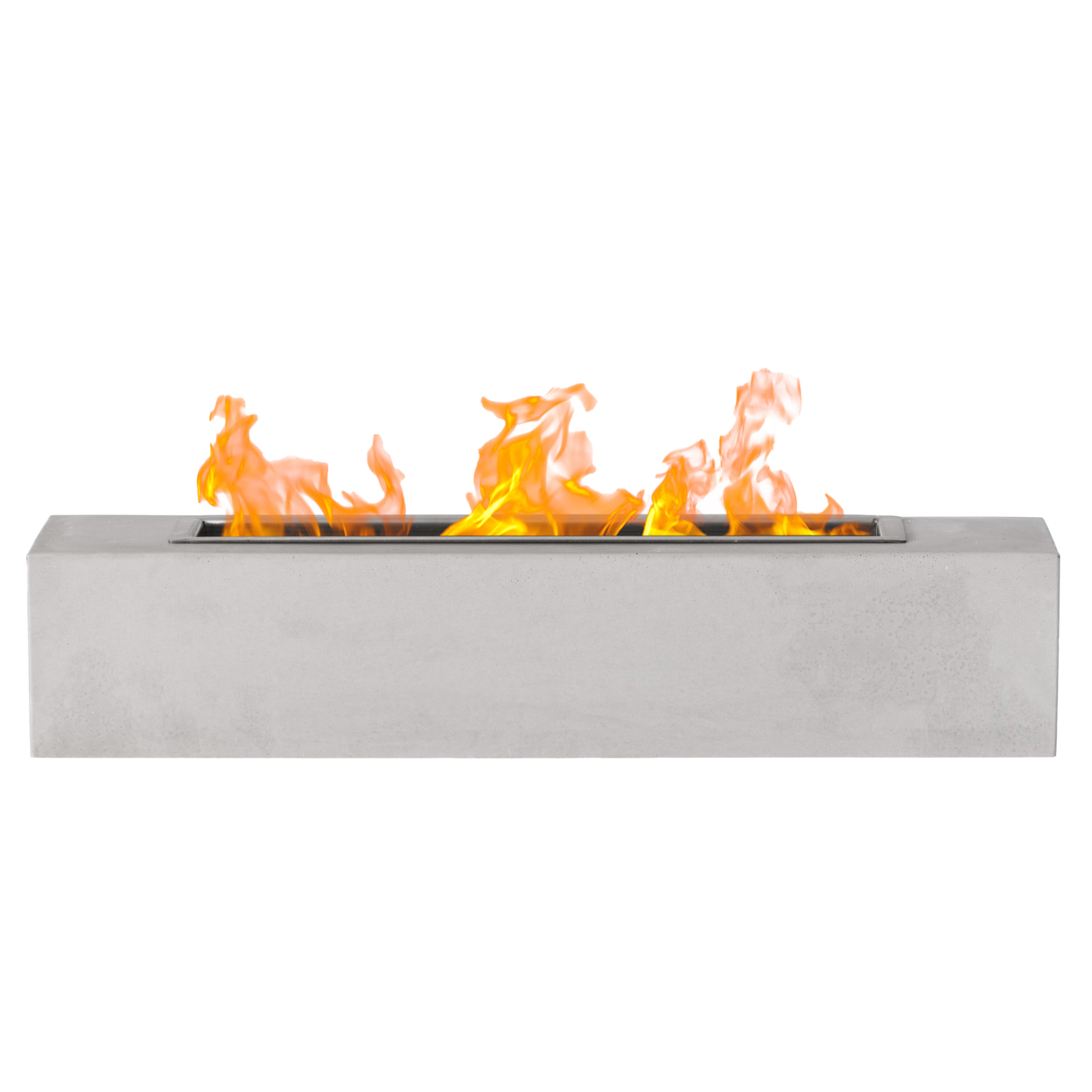 Mini Tabletop Fire Pit Rubbing Alcohol Fireplace Indoor Outdoor Portable Fire Concrete Bowl Pot Fireplace - Rectangle