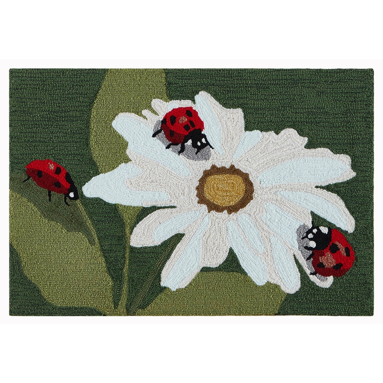 Liora Manne Frontporch Ladybugs Indoor Outdoor Area Rug Green - 2'6 X 4'