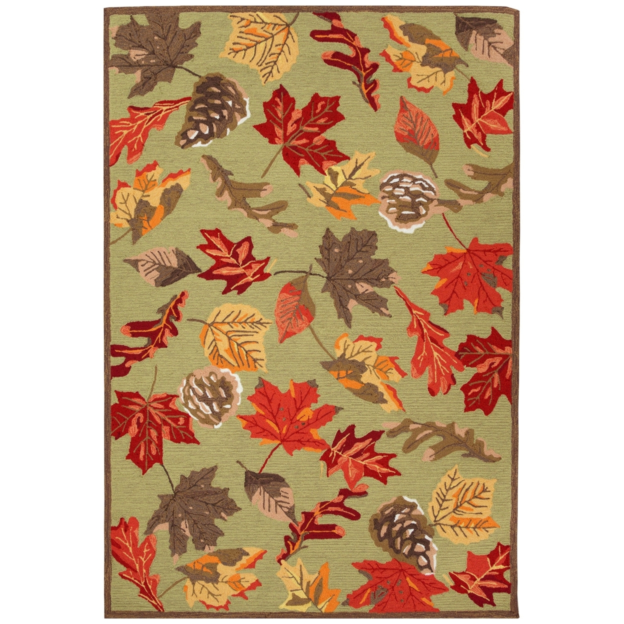 Liora Manne Ravella Falling Leaves Indoor Outdoor Area Rug Moss - 2' X 8'